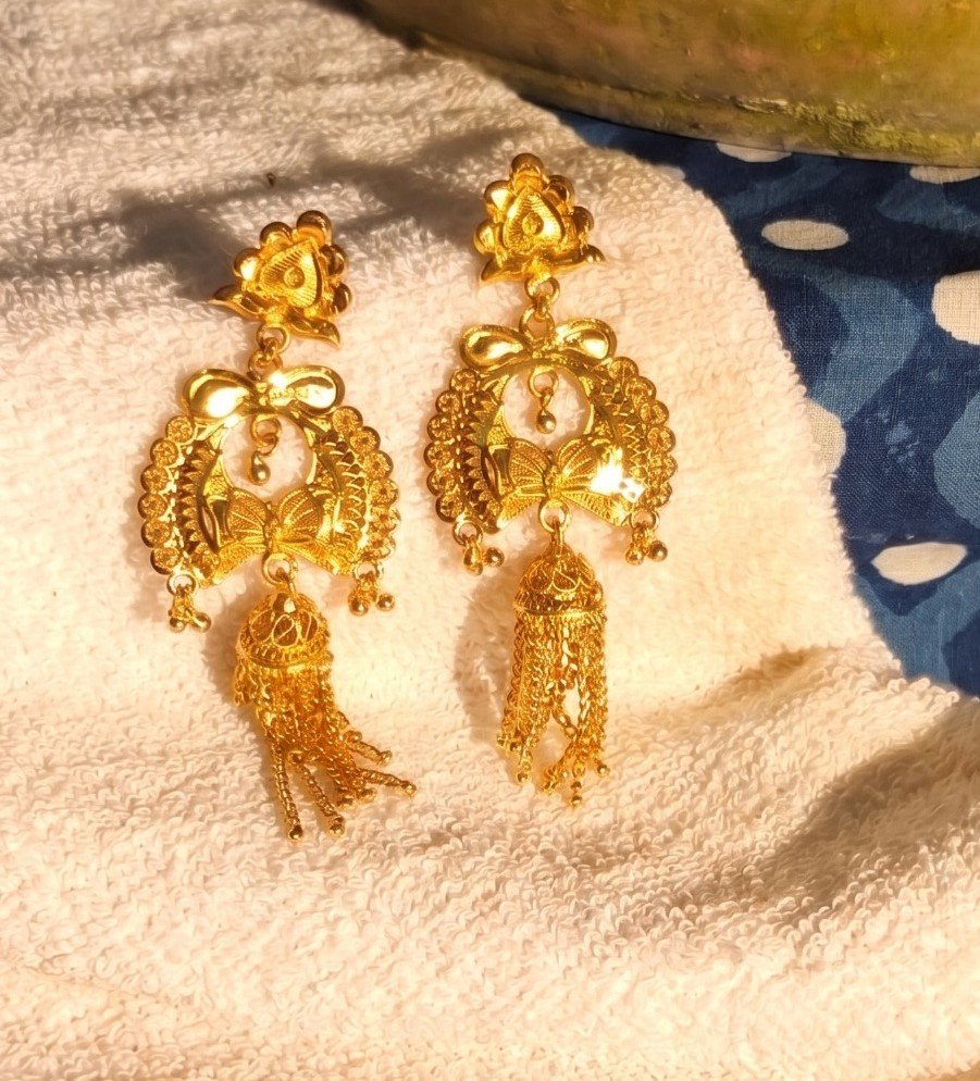 Zenvy Creation Premium 24K Gold Plated Sabeki Earrings