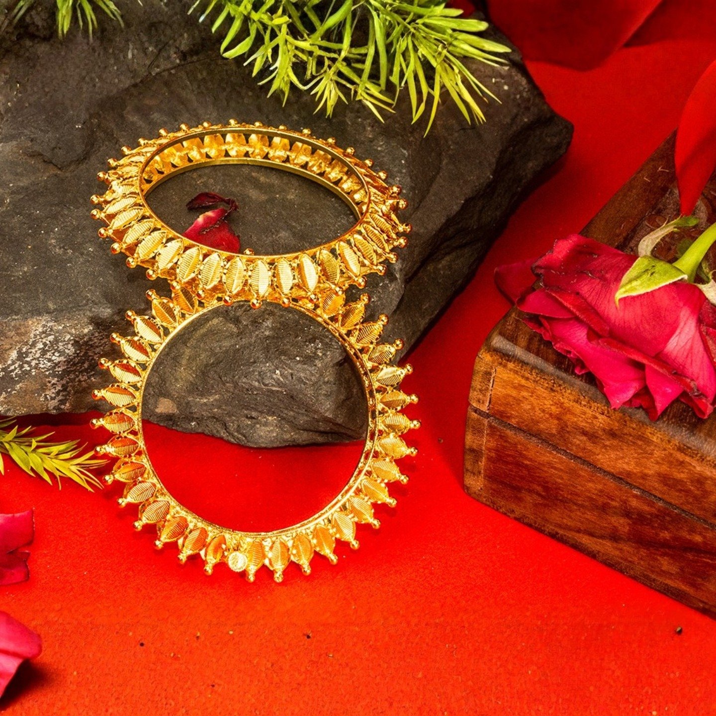 Zenvy Creation Premium 24KT Gold-Plated Floral Kankan - Image 4