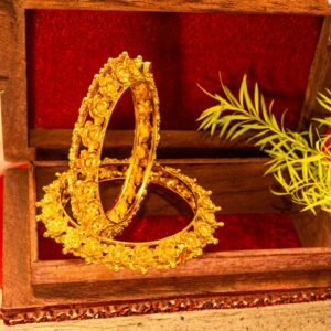 Zenvy Creation Premium 24KT Gold-Plated Floral Bangles
